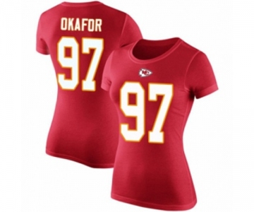 Football Women's Kansas City Chiefs #97 Alex Okafor Red Rush Pride Name & Number T-Shirt