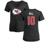 NFL Women's Nike Kansas City Chiefs #10 Tyreek Hill Black Name & Number Logo Slim Fit T-Shirt