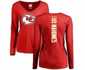 NFL Women's Nike Kansas City Chiefs #15 Patrick Mahomes Red Backer Slim Fit Long Sleeve T-Shirt