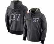 Football Men's Seattle Seahawks #37 Tre Flowers Stitched Black Anthracite Salute to Service Player Performance Hoodie