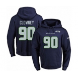 Football Men's Seattle Seahawks #90 Jadeveon Clowney Navy Blue Name & Number Pullover Hoodie