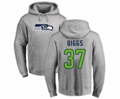 Football Seattle Seahawks #37 Quandre Diggs Ash Name & Number Logo Pullover Hoodie