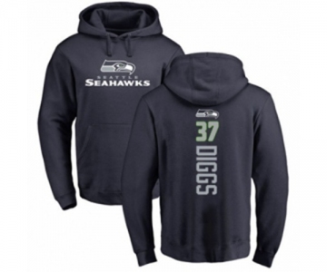 Football Seattle Seahawks #37 Quandre Diggs Navy Blue Backer Pullover Hoodie