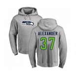 Football Seattle Seahawks #37 Shaun Alexander Ash Name & Number Logo Pullover Hoodie