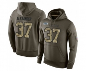 Football Seattle Seahawks #37 Shaun Alexander Green Salute To Service Men's Pullover Hoodie