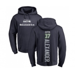 Football Seattle Seahawks #37 Shaun Alexander Navy Blue Backer Pullover Hoodie