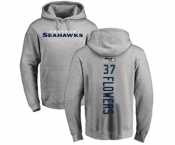 Football Seattle Seahawks #37 Tre Flowers Ash Backer Pullover Hoodie