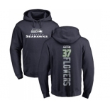 Football Seattle Seahawks #37 Tre Flowers Navy Blue Backer Pullover Hoodie