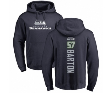 Football Seattle Seahawks #57 Cody Barton Navy Blue Backer Pullover Hoodie