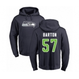 Football Seattle Seahawks #57 Cody Barton Navy Blue Name & Number Logo Pullover Hoodie