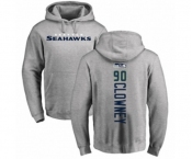 Football Seattle Seahawks #90 Jadeveon Clowney Ash Backer Pullover Hoodie