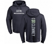 Football Seattle Seahawks #90 Jadeveon Clowney Navy Blue Backer Pullover Hoodie