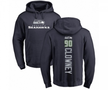 Football Seattle Seahawks #90 Jadeveon Clowney Navy Blue Backer Pullover Hoodie