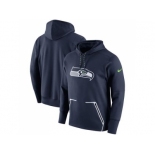 Men Seattle Seahawks Nike College Navy Champ Drive Vapor Speed Pullover Hoodie