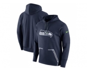 Men Seattle Seahawks Nike College Navy Champ Drive Vapor Speed Pullover Hoodie