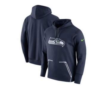 Men Seattle Seahawks Nike College Navy Champ Drive Vapor Speed Pullover Hoodie