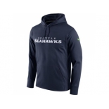 Men Seattle Seahawks Nike Navy Circuit Wordmark Essential Performance Pullover Hoodie