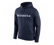 Men Seattle Seahawks Nike Navy Circuit Wordmark Essential Performance Pullover Hoodie