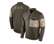 Men Seattle Seahawks Nike Olive Salute to Service Sideline Hybrid Half-Zip Pullover Jacket