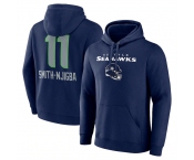 Men's Seattle Seahawks #11 Jaxon Smith-Njigba Navy Team Wordmark Player Name & Number Pullover Hoodie