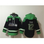 Men's Seattle Seahawks #12 Fan Black Ageless Must-Have Lace-Up Pullover Hoodie