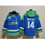 Men's Seattle Seahawks #14 DK Metcalf Ageless Must-Have Lace-Up Pullover Hoodie