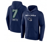 Men's Seattle Seahawks #7 Geno Smith Navy Team Wordmark Player Name & Number Pullover Hoodie