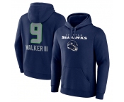 Men's Seattle Seahawks #9 Kenneth Walker III Navy Team Wordmark Player Name & Number Pullover Hoodie