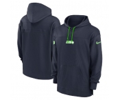 Men's Seattle Seahawks Navy Performance Pullover Hoodie