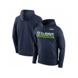 Men's Seattle Seahawks Nike College Navy Sideline Circuit Pullover Performance Hoodie