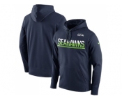 Men's Seattle Seahawks Nike College Navy Sideline Circuit Pullover Performance Hoodie