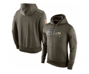 Men''s Seattle Seahawks Nike Olive Salute To Service KO Performance Hoodie