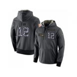 NFL Men's Nike Seattle Seahawks #12 Fan Stitched Black Anthracite Salute to Service Player Performance Hoodie