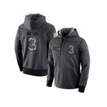 NFL Men's Nike Seattle Seahawks #3 Russell Wilson Stitched Black Anthracite Salute to Service Player Performance Hoodie