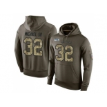 NFL Men''s Nike Seattle Seahawks #32 Christine Michael SR Stitched Green Olive Salute To Service KO Performance Hoodie