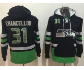 Nike Seahawks #31 Kam Chancellor Navy Blue Green Name & Number Pullover NFL Hoodie