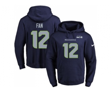 Nike Seattle Seahawks #12 Fan Navy Blue Name & Number Pullover NFL Hoodie