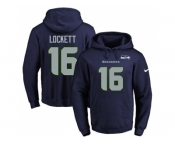 Nike Seattle Seahawks #16 Tyler Lockett Navy Blue Name & Number Pullover NFL Hoodie