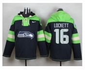 Nike Seattle Seahawks #16 Tyler Lockett Steel Blue Player Pullover Hoodie