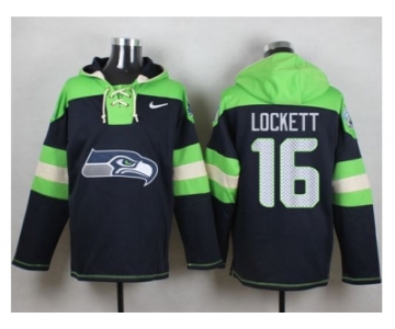 Nike Seattle Seahawks #16 Tyler Lockett Steel Blue Player Pullover Hoodie