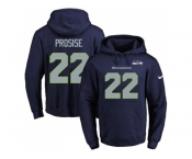 Nike Seattle Seahawks #22 C. J. Prosise Navy Blue Name & Number Pullover NFL Hoodie