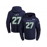 Nike Seattle Seahawks #27 Eddie Lacy Navy Blue Name & Number Pullover NFL Hoodie