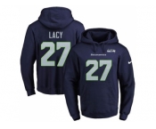 Nike Seattle Seahawks #27 Eddie Lacy Navy Blue Name & Number Pullover NFL Hoodie