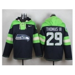 Nike Seattle Seahawks #29 Earl Thomas III Steel Blue Player Pullover Hoodie