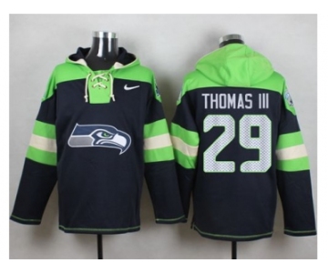 Nike Seattle Seahawks #29 Earl Thomas III Steel Blue Player Pullover Hoodie