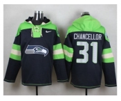 Nike Seattle Seahawks #31 Kam Chancellor Steel Blue Player Pullover Hoodie