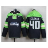 Nike Seattle Seahawks #40 Derrick Coleman Blue Player Pullover Hoodie