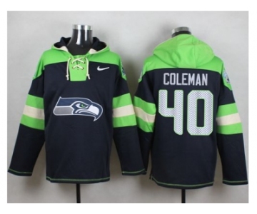 Nike Seattle Seahawks #40 Derrick Coleman Blue Player Pullover Hoodie