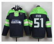 Nike Seattle Seahawks #51 Bruce Irvin Steel Blue Player Pullover Hoodie