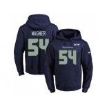 Nike Seattle Seahawks #54 Bobby Wagner Navy Blue Name & Number Pullover NFL Hoodie